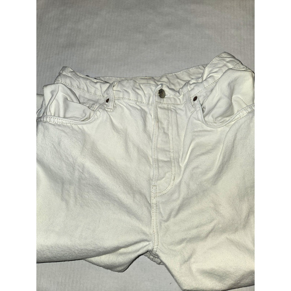 Womens Reformation Rowe Mid Rise Relaxed Straight Jeans Off White Size 30 - Picture 13 of 16